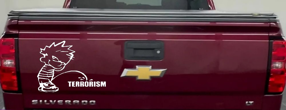 Pee on Terrorism Car or Truck Window Decal Sticker