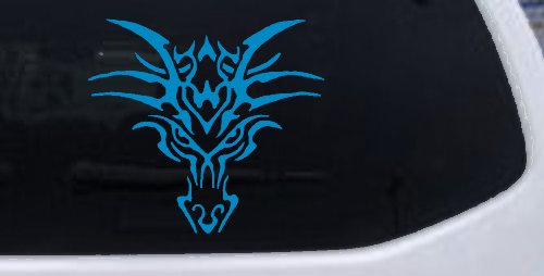 Tribal Dragon Head Car or Truck Window Decal Sticker (Blue)