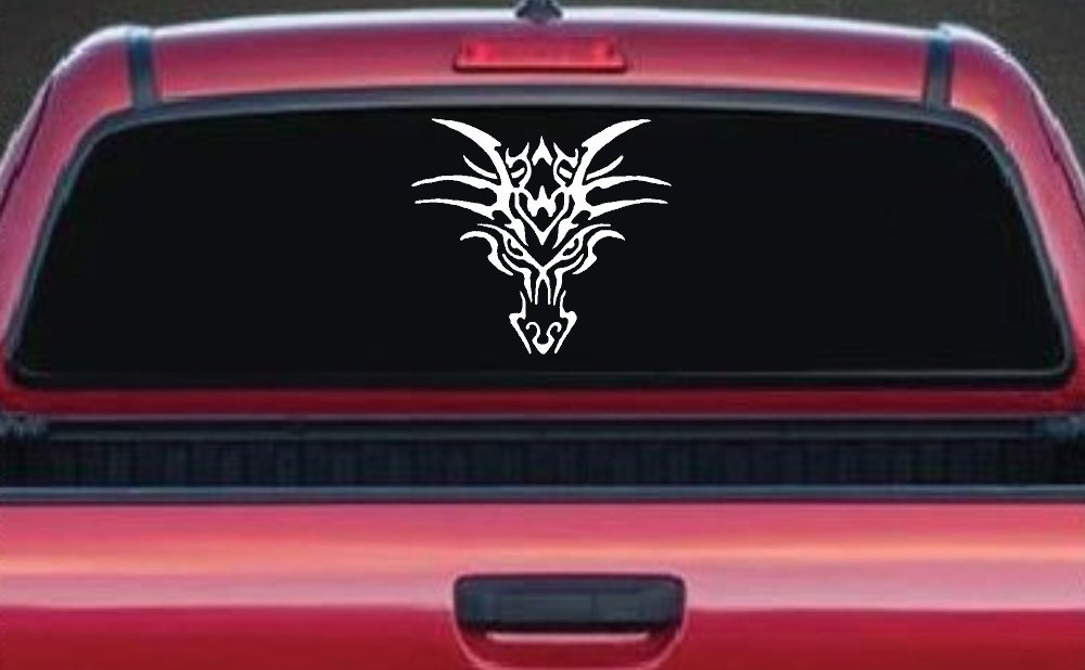 Tribal Dragon Head Car or Truck Window Decal Sticker