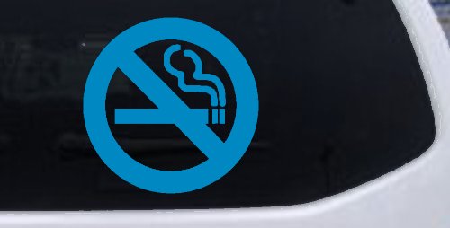 NO SMOKING Car or Truck Window Decal Sticker (Blue)