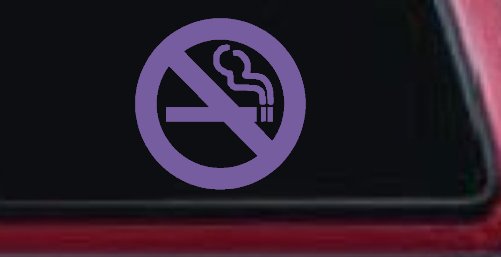NO SMOKING Car or Truck Window Decal Sticker (Purple)
