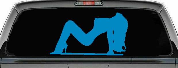 Stripper Mud Flap Girl Car or Truck Window Vinyl Decal Sticker (Blue)