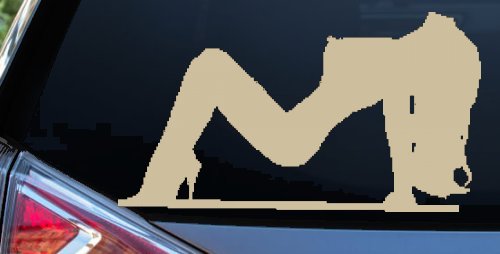 Stripper Mud Flap Girl Car or Truck Window Decal Sticker (Desert Sand)