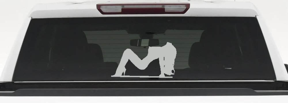 Stripper Mud Flap Girl Car or Truck Window Decal Sticker (Light Gray)