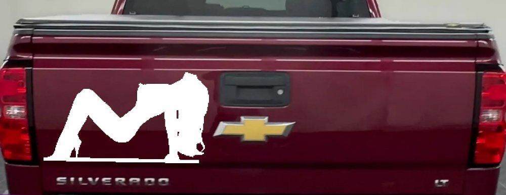 Stripper Mud Flap Girl Car or Truck Window Decal Sticker (White)