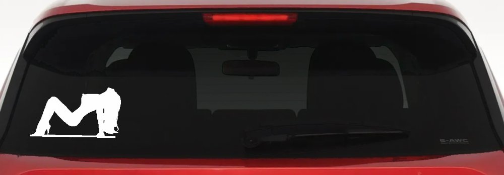 Stripper Mud Flap Girl Car or Truck Window Decal Sticker (White)