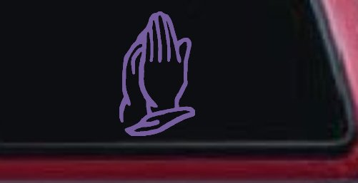 Praying Hands Christian Car or Truck Window Decal Sticker (Purple)