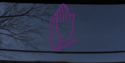 Praying Hands Christian Car or Truck Window Decal Sticker (Violet)
