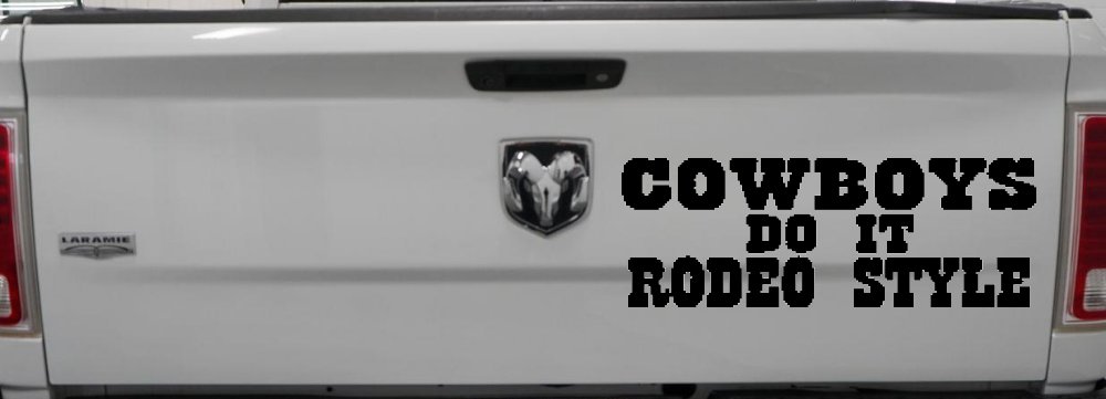 Cowboys Do It Rodeo Style Western or Farm Car or Truck Window Decal Sticker (Black)