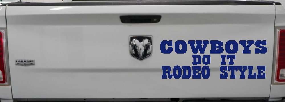 Cowboys Do It Rodeo Style Western or Farm Car or Truck Window Decal Sticker (Navy)
