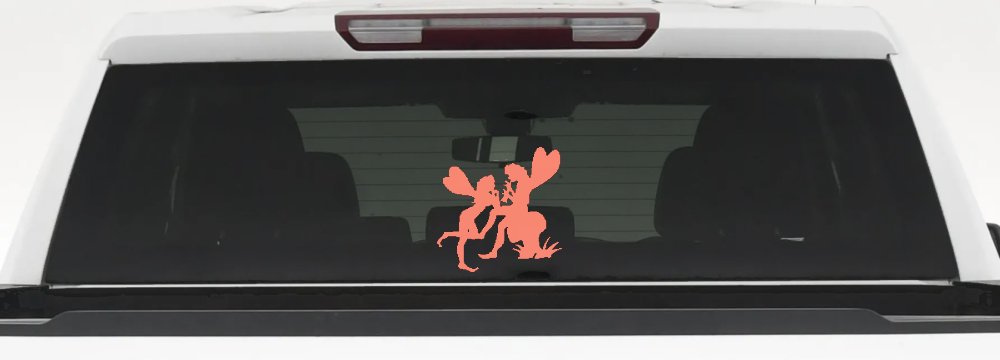 Fairies on Mushroom Car or Truck Window Decal Sticker (Coral)