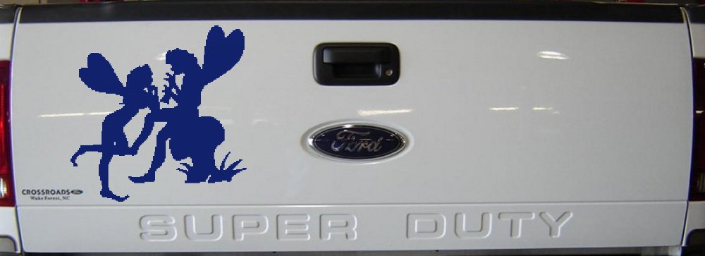 Fairies on Mushroom Car or Truck Window Decal Sticker (Navy)