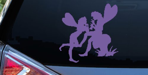 Fairies on Mushroom Car or Truck Window Decal Sticker (Purple)