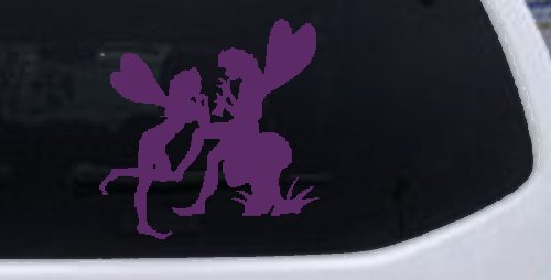 Fairies on Mushroom Car or Truck Window Decal Sticker (Violet)