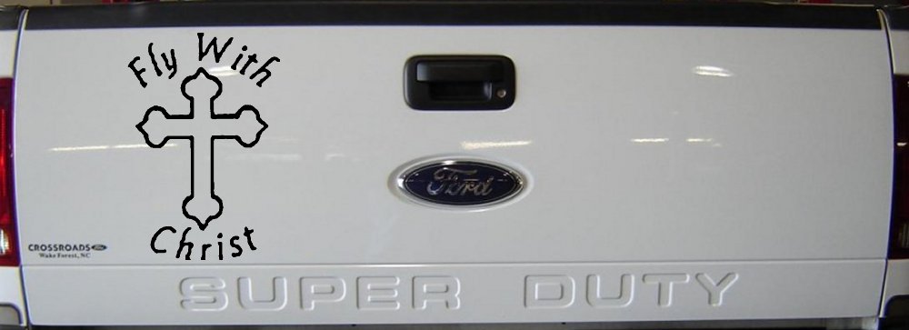 Fly With Jesus Christ Cross Christian Car or Truck Window Vinyl Decal Sticker (Black)