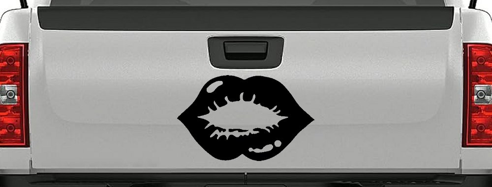 Women or Girl Lips Car or Truck Window Decal Sticker (Black)