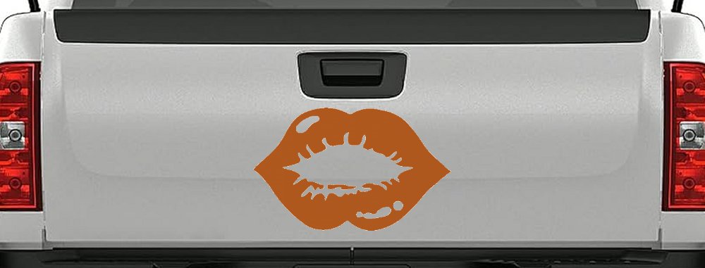 Women or Girl Lips Car or Truck Window Decal Sticker (Nut Brown)