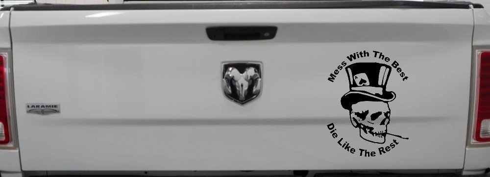 Mess With The Best Die Like The Rest Skull Biker Car or Truck Window Decal Sticker