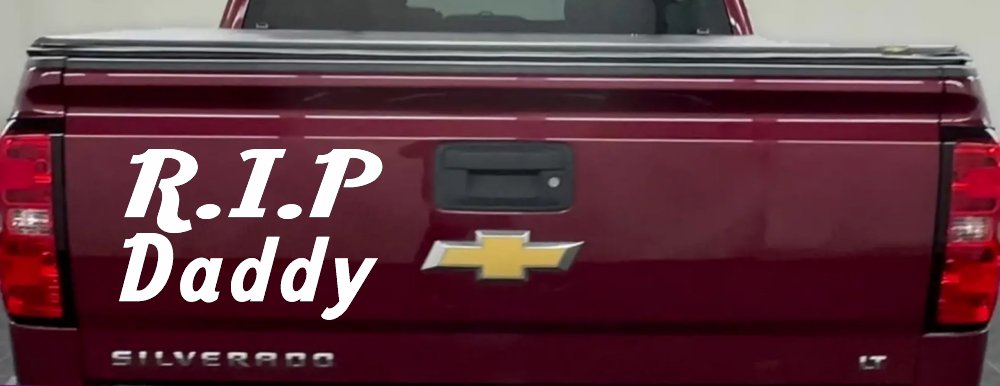 RIP Daddy Car or Truck Window Decal Sticker (White)