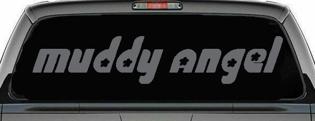 Muddy Angel Off Road Car or Truck Window Decal Sticker (Silver)