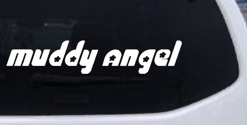 Muddy Angel Off Road Car or Truck Window Decal Sticker (White)