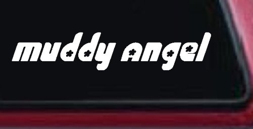 Muddy Angel Off Road Car or Truck Window Decal Sticker (White)