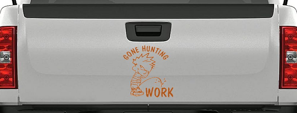 Gone Hunting Pee on Work Car or Truck Window Decal Sticker