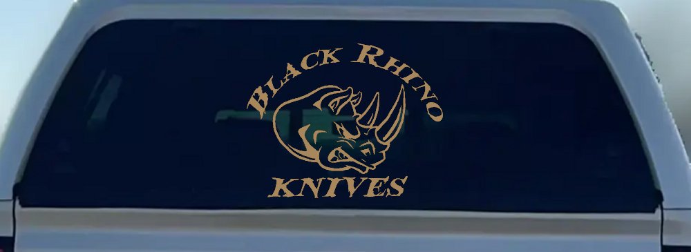Black Rhino Knives Decal Sticker for Car Truck Window Vinyl (Light Brown)