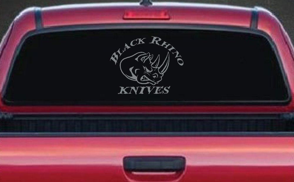 Black Rhino Knives Decal Sticker for Car Truck Window Vinyl (Telegrey)