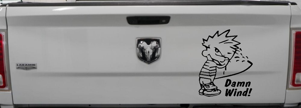 Funny Damn Wind Pee Ons Car or Truck Window Decal Sticker (Black)