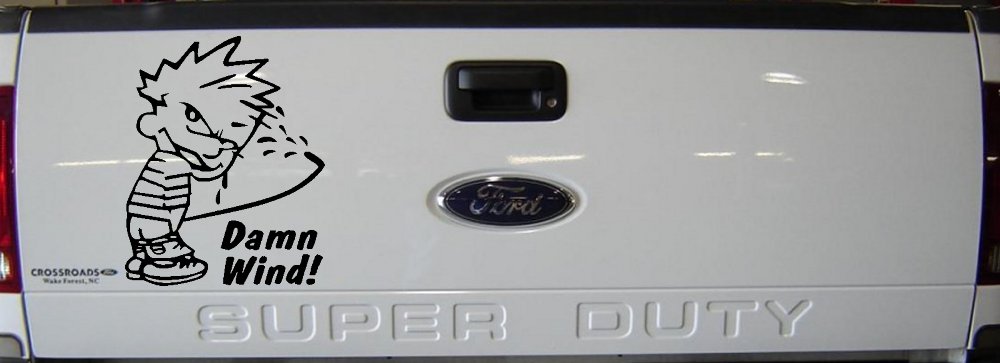 Funny Damn Wind Pee Ons Car or Truck Window Vinyl Decal Sticker (Black)