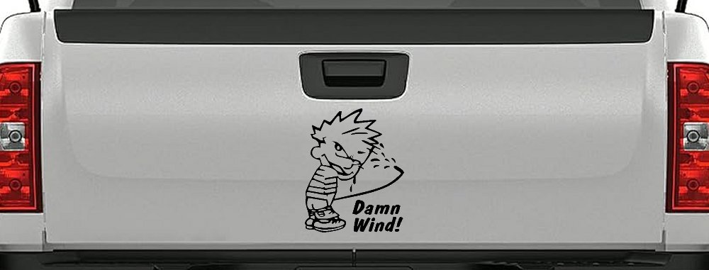 Funny Damn Wind Pee Ons Car or Truck Window Decal Sticker (Black)