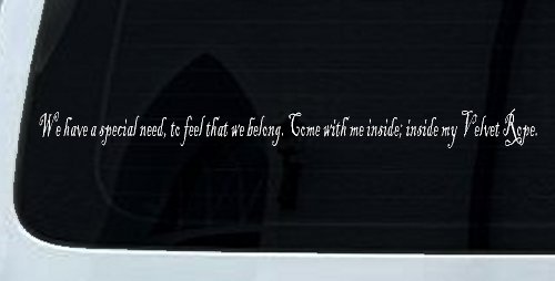 Velvet Rope Decal Car Truck Window Sticker Vinyl (White)