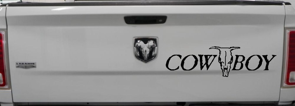 Cowboy With Bull Skull Western Car or Truck Window Decal Sticker