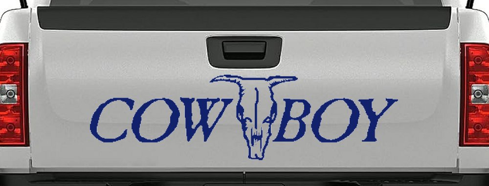 Cowboy With Bull Skull Western Car or Truck Window Decal Sticker