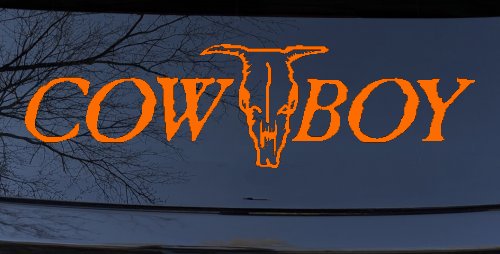 Cowboy With Bull Skull Western Car or Truck Window Decal Sticker