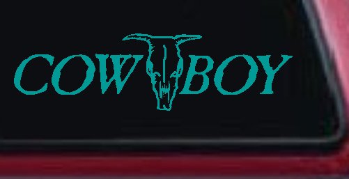 Cowboy With Bull Skull Western Car or Truck Window Decal Sticker