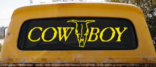 Cowboy With Bull Skull Western Car or Truck Window Decal Sticker
