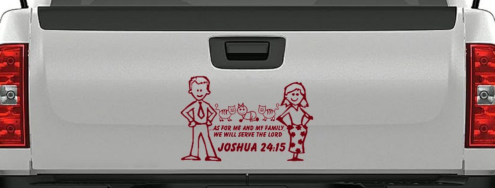 Stick Family JOSHUA 24:15 Car or Truck Window Decal Sticker