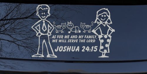 Stick Family JOSHUA 24:15 Car or Truck Window Decal Sticker