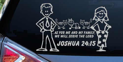 Stick Family JOSHUA 24:15 Car or Truck Window Decal Sticker