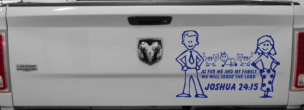 Stick Family JOSHUA 24:15 Car or Truck Window Decal Sticker