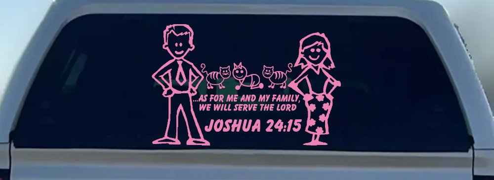 Stick Family JOSHUA 24:15 Car or Truck Window Decal Sticker