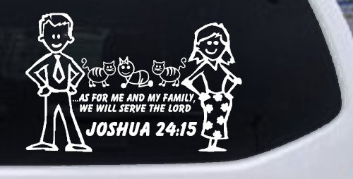 Stick Family JOSHUA 24:15 Car or Truck Window Decal Sticker