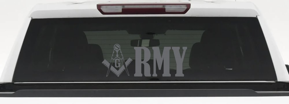 Freemason Masonic Square and Compass Army Military Car or Truck Window Decal Sticker