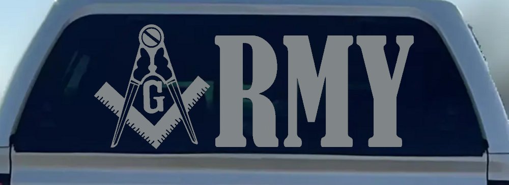 Freemason Masonic Square and Compass Army Military Car or Truck Window Decal Sticker