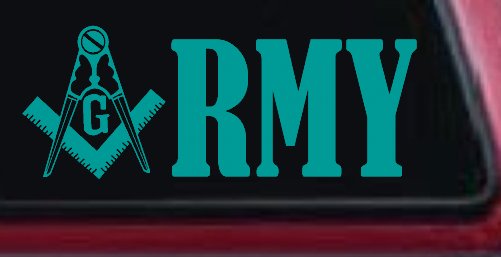 Freemason Masonic Square and Compass Army Military Car or Truck Window Decal Sticker