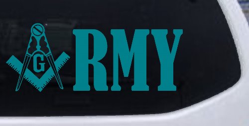 Freemason Masonic Square and Compass Army Military Car or Truck Window Decal Sticker