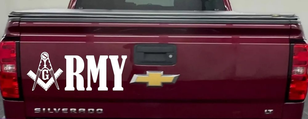 Freemason Masonic Square and Compass Army Military Car or Truck Window Decal Sticker