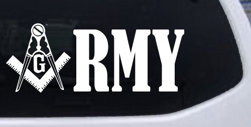 Freemason Masonic Square and Compass Army Military Car or Truck Window Decal Sticker